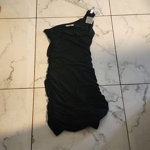 Black dress one shoulder